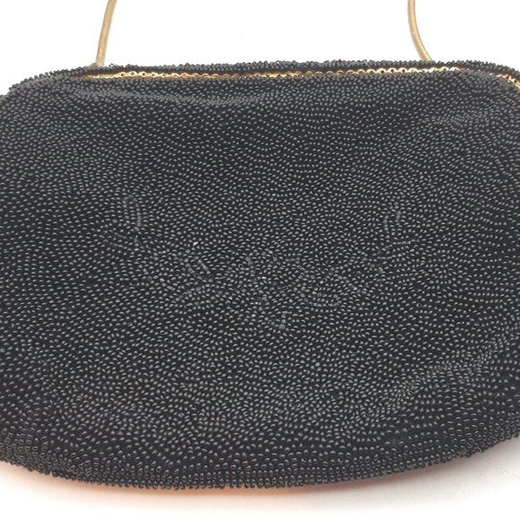 Vintage Caron Beaded Black Evening Purse Made in France - Picture 6 of 10